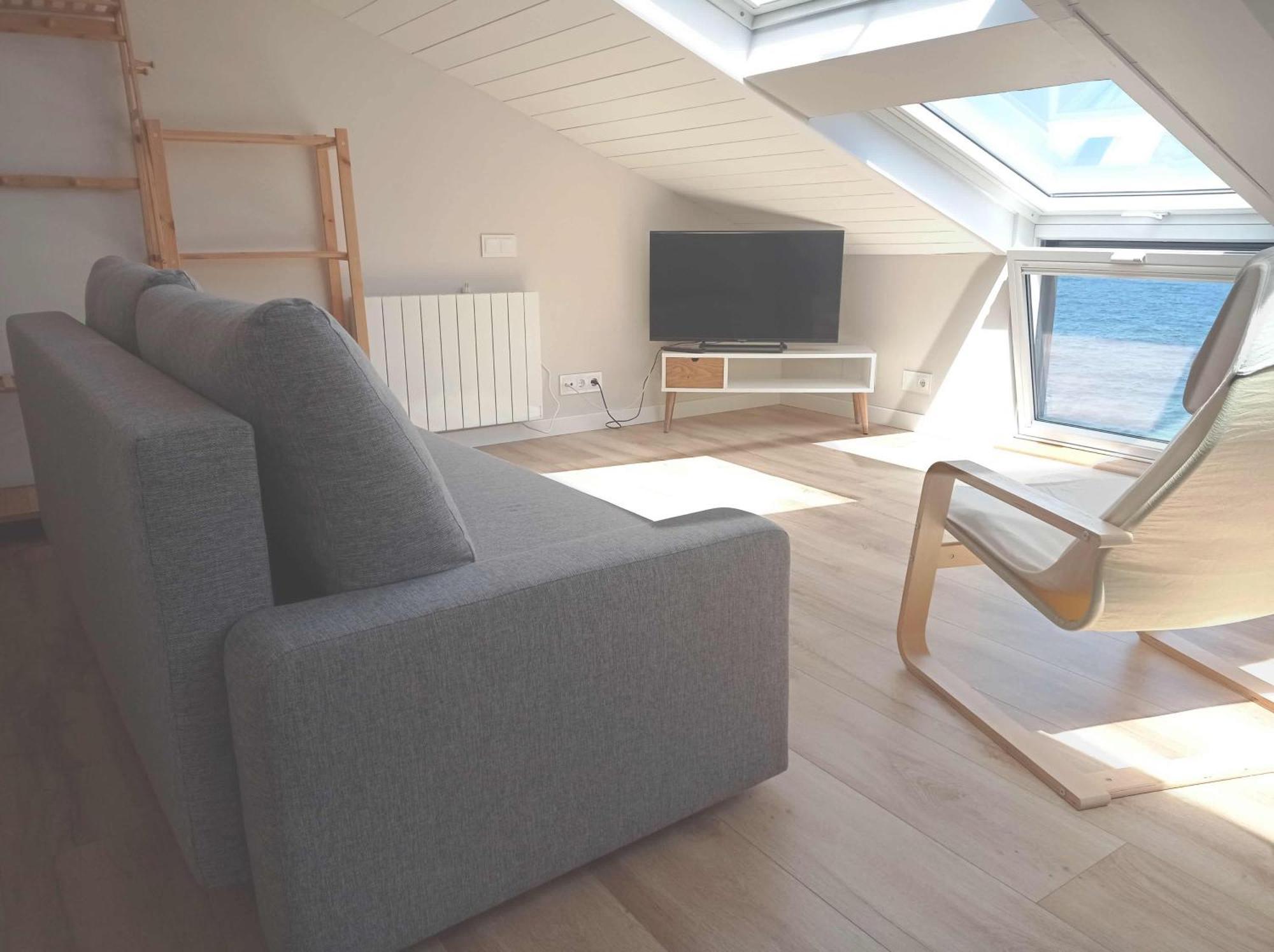 Vila Mariña. Casa marinera con terraza sobre el mar en Caión Cayón  Exterior foto